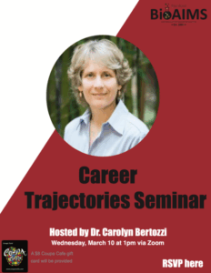 Flyer featuring Professor Carolyn Bertozzi