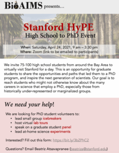 Flyer for Annual Stanford HyPE