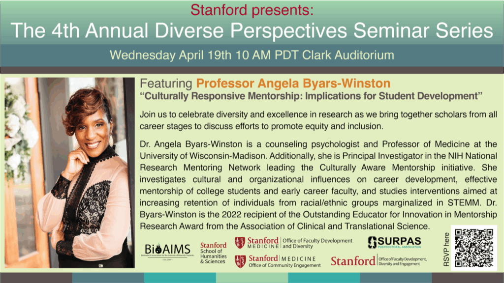 Flyer featuring Professor Angela Byars-Winston