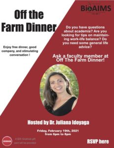 Flyer featuring Professor Juliana Idoyaga