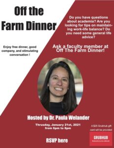 Flyer featuring Prof. Paula Welander